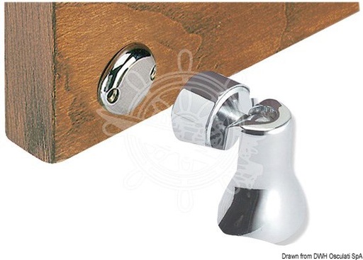[3985] Door magnet chrome brass